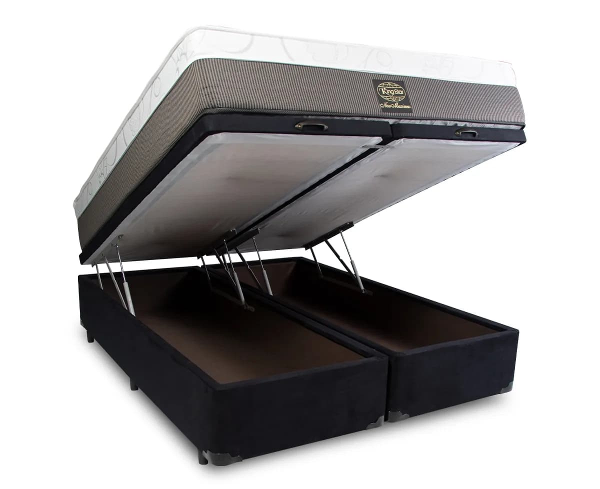 King Size Cama Box Baú + Colchão